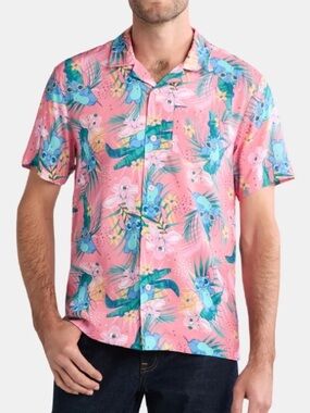 Disney Lilo & Stitch Hawaiian Camp Lounge Shirt – Men’s XL 🌺